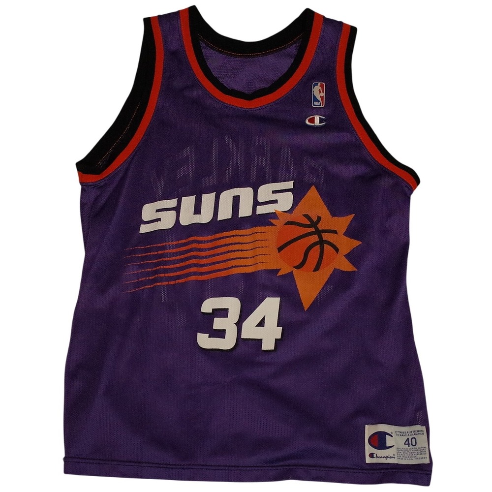 Vintage 90s Charles Barkley Phoenix Suns 34 Champion Jersey Authentic Size 40